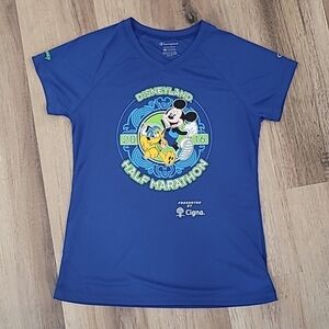 NWOT RunDisney Champion Disneyland Half Marathon Race Shirt Medium Blue